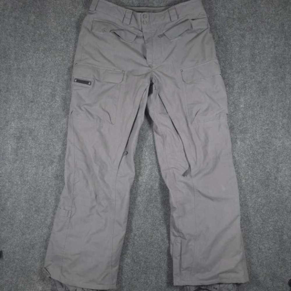 Burton Ronin Outerwear Cargo Pants Mens L Gray Dry Ride Snowboarding